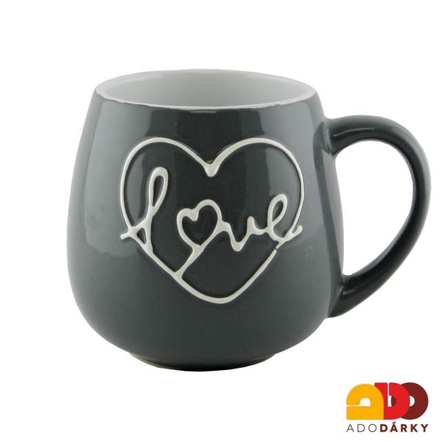 Hrnek s nápisem Love v srdíčku 300 ml