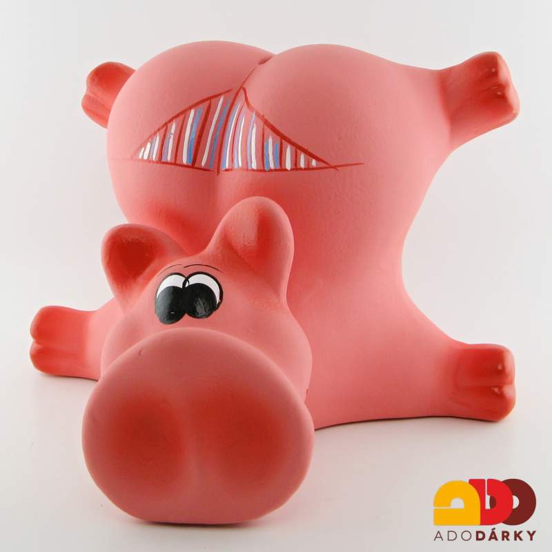 Pokladnička prase obrovské růžové s tangama 31 cm