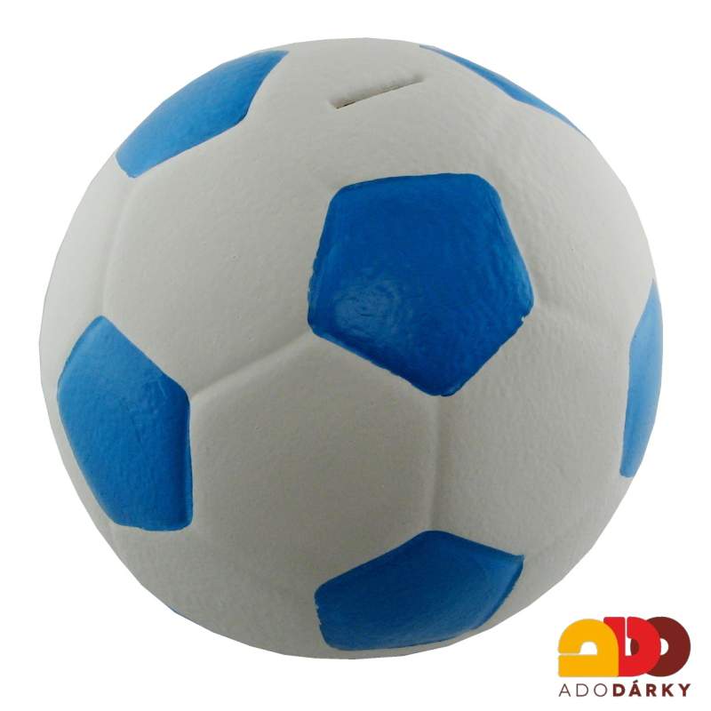 Pokladnička fotbalový míč modrý 17 cm