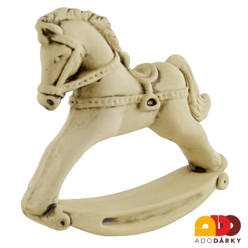 Keramická figurka houpacího koně 13 cm
