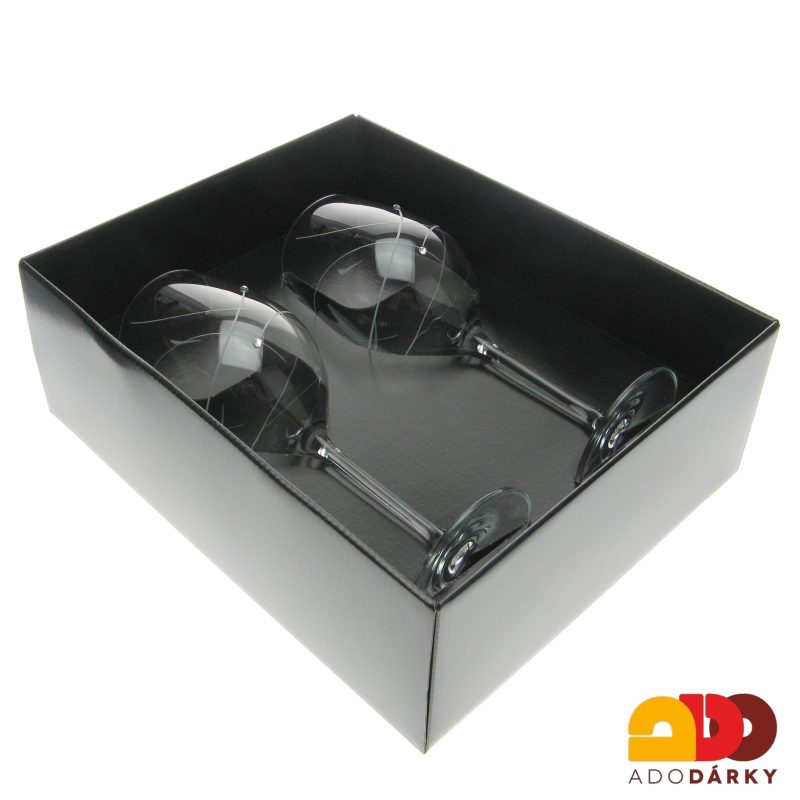 Sklenice na víno se dvěma kamínky Swarovski 470 ml sada 2 ks
