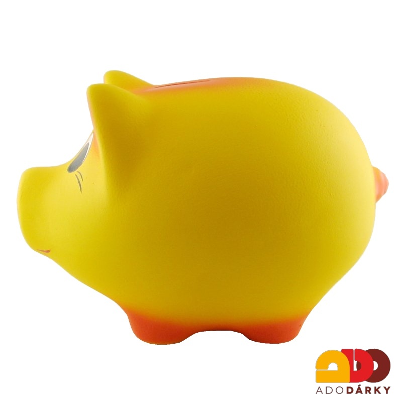 Pokladnička prase celé žluté  MAXI 33 cm