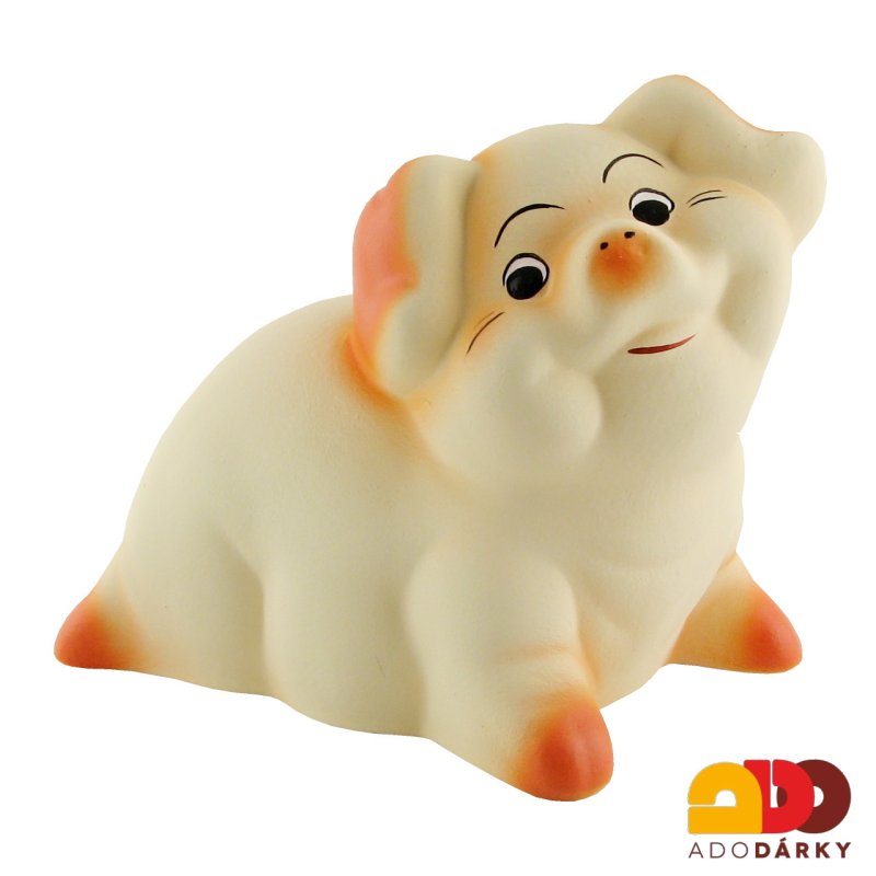 Pokladnička prase malé světle žluté 19 cm