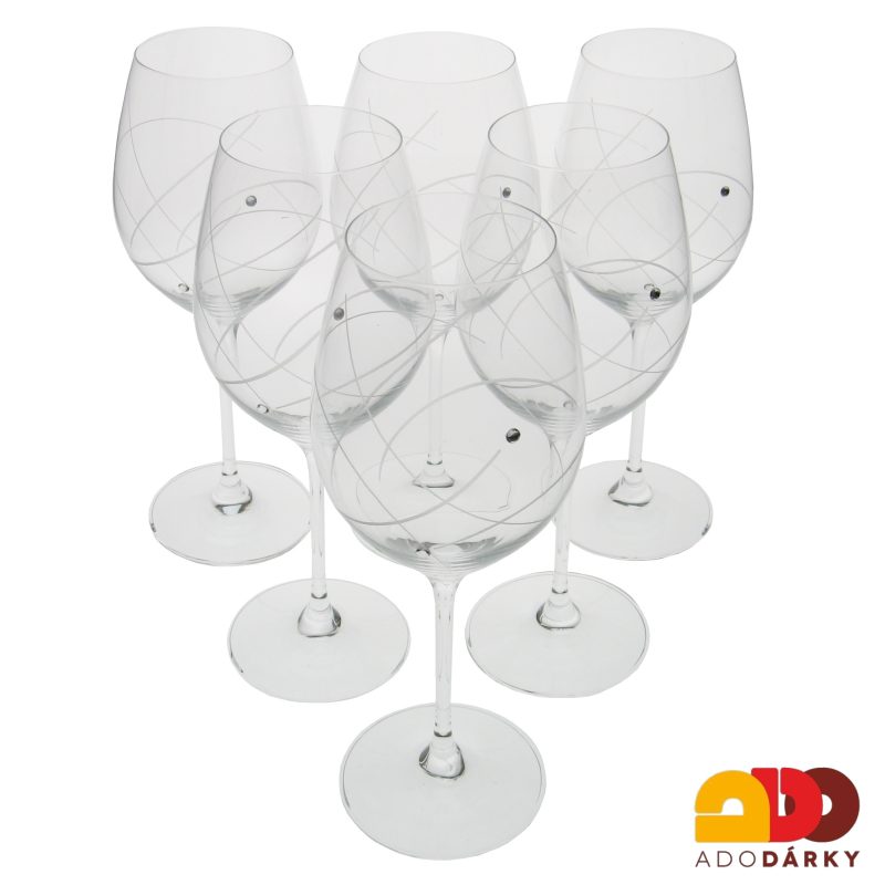 Sklenice na červené víno Swarovski 470 ml sada 6 ks