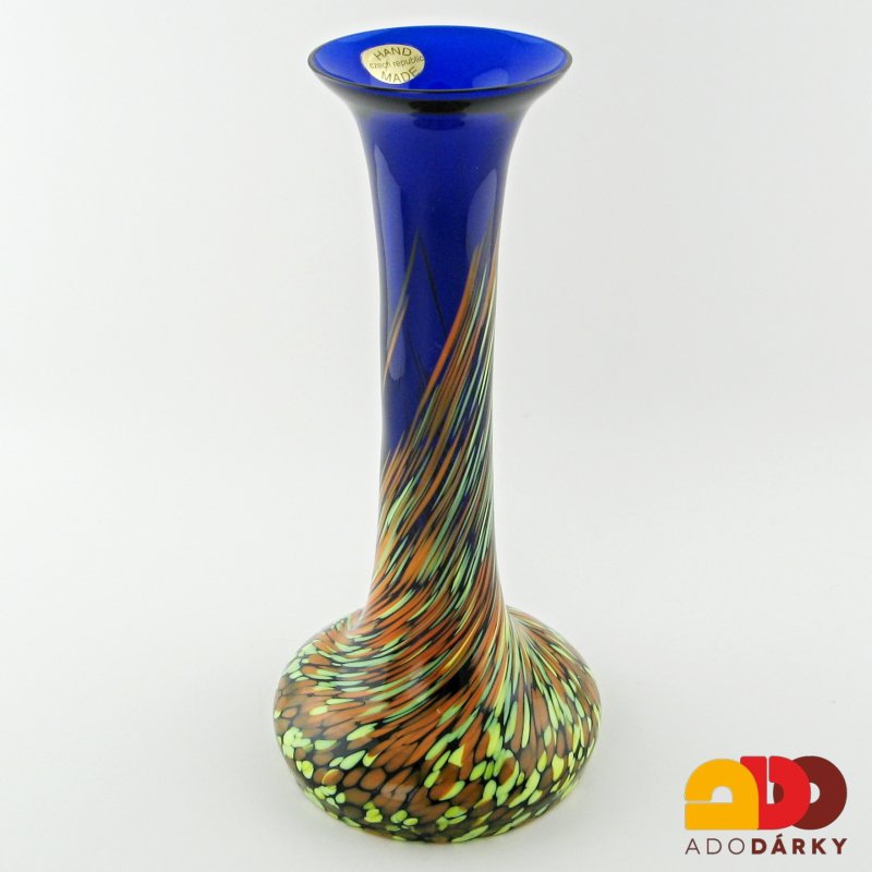 Váza modro- barevná vysoká 26,5 cm