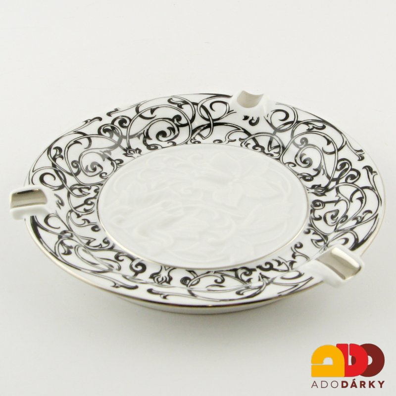 Popelník zdobený stříbrem