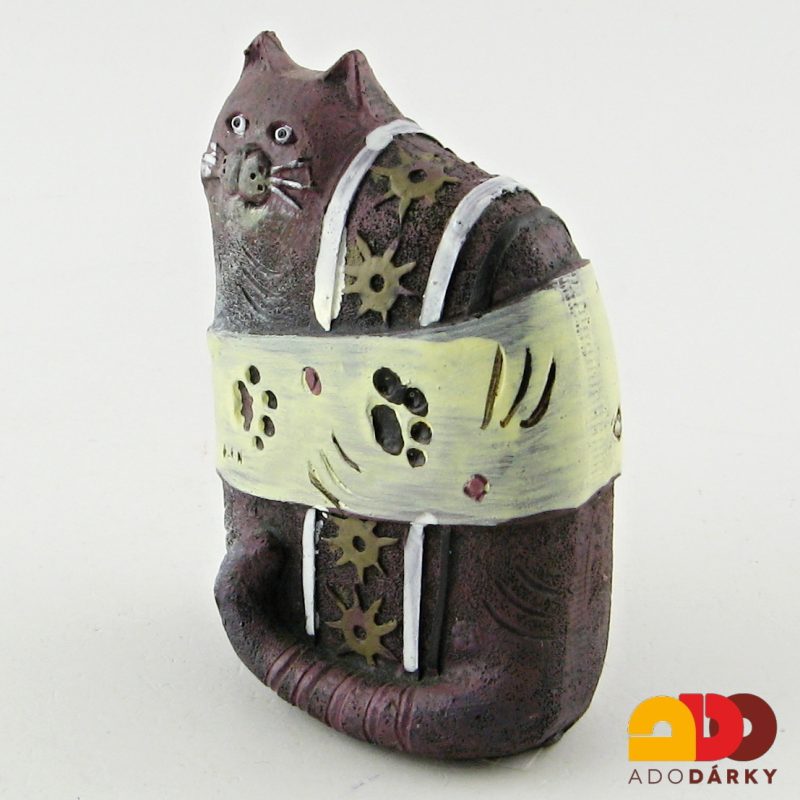 Soška fialová Kočka 7 cm