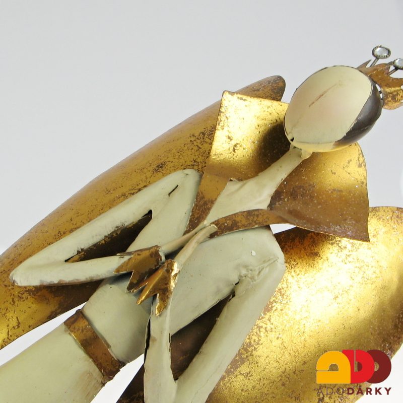 Plechový anděl s korunkou 93 cm