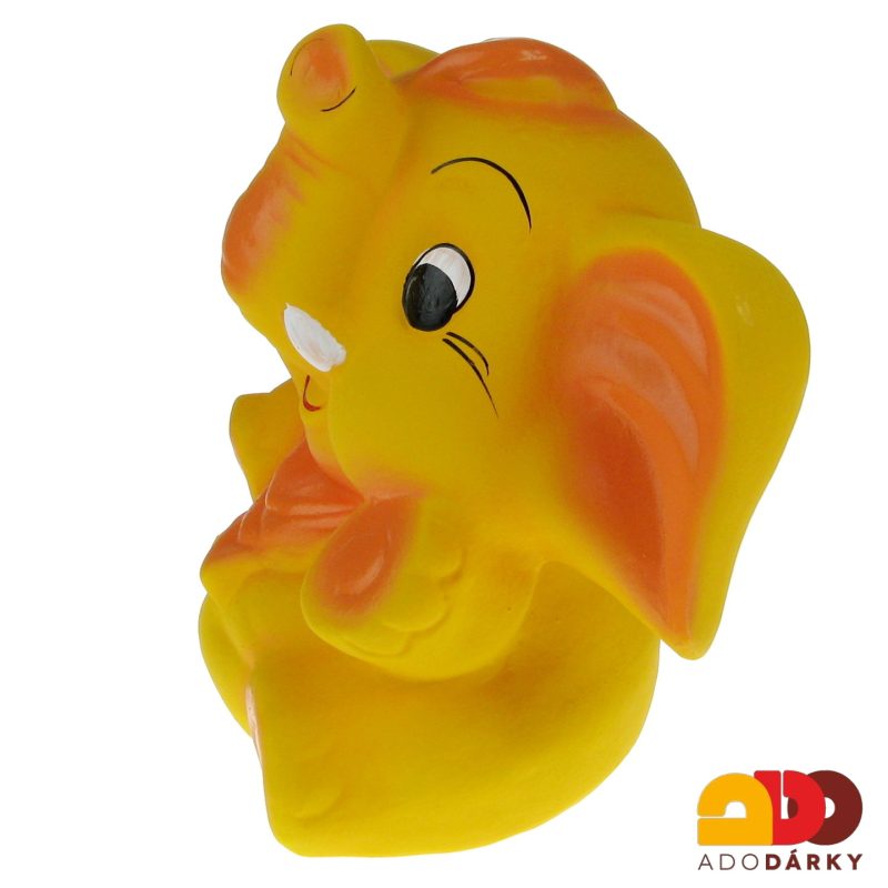 Pokladnička slon střední žlutý 23 cm