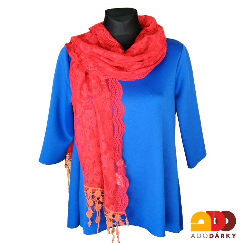 Krajková dámská šála s růžemi