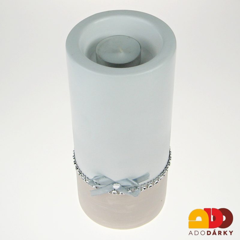 Svícen válec růžový 20,5 cm