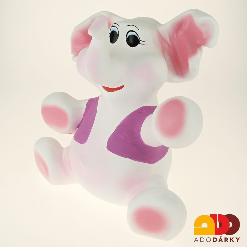 Pokladnička Slon bílý sedící 26 cm