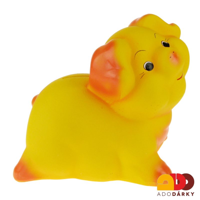 Pokladnička prase střední žluté 23 cm