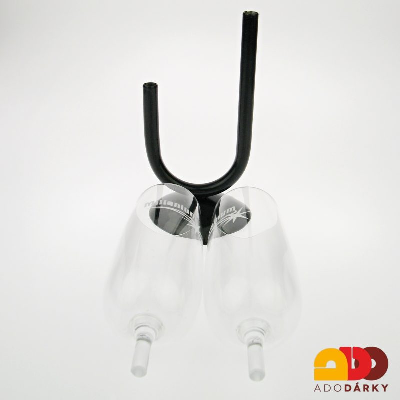 Sklenice flétny na šampaňské v kovovém stojánku 180 ml