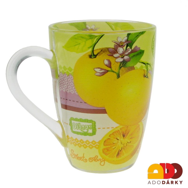 Skleněný hrnek Citrony 390 ml