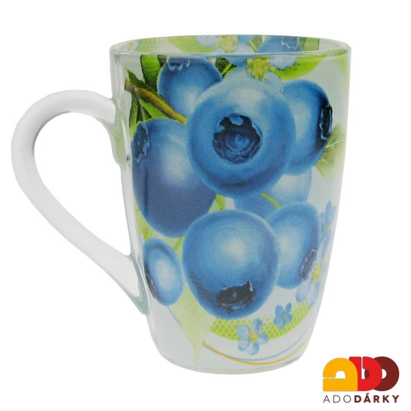 Skleněný hrnek Borůvky 390 ml