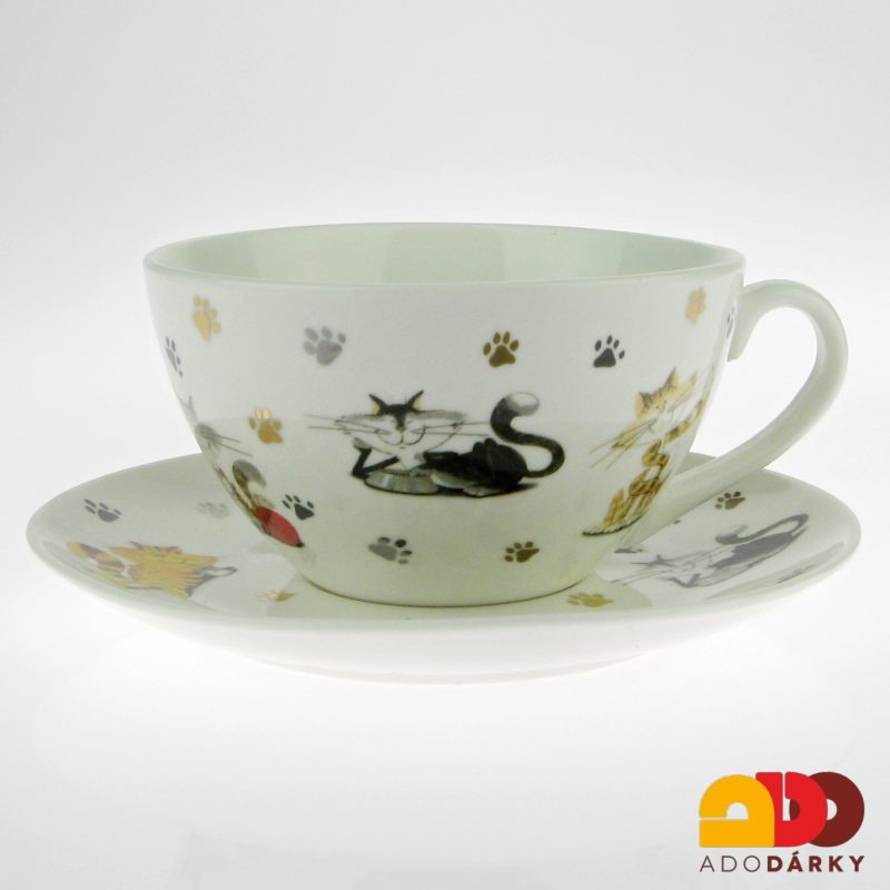 Šálek s podšálkem kočka 325 ml