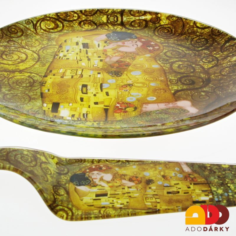 Skleněný talíř s lopatkou Klimt Ø 30 cm