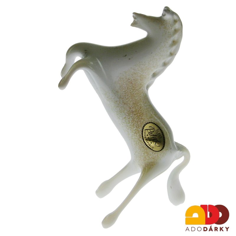 Skleněná figurka plavý kůň 12 cm