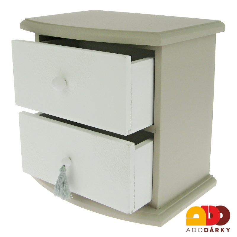 Šperkovnice s dvěma šuplíčky nad sebou 16 x 11,5 x 16,5 cm