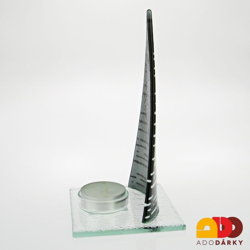 Skleněný svícen stromeček 18 cm - var. 3