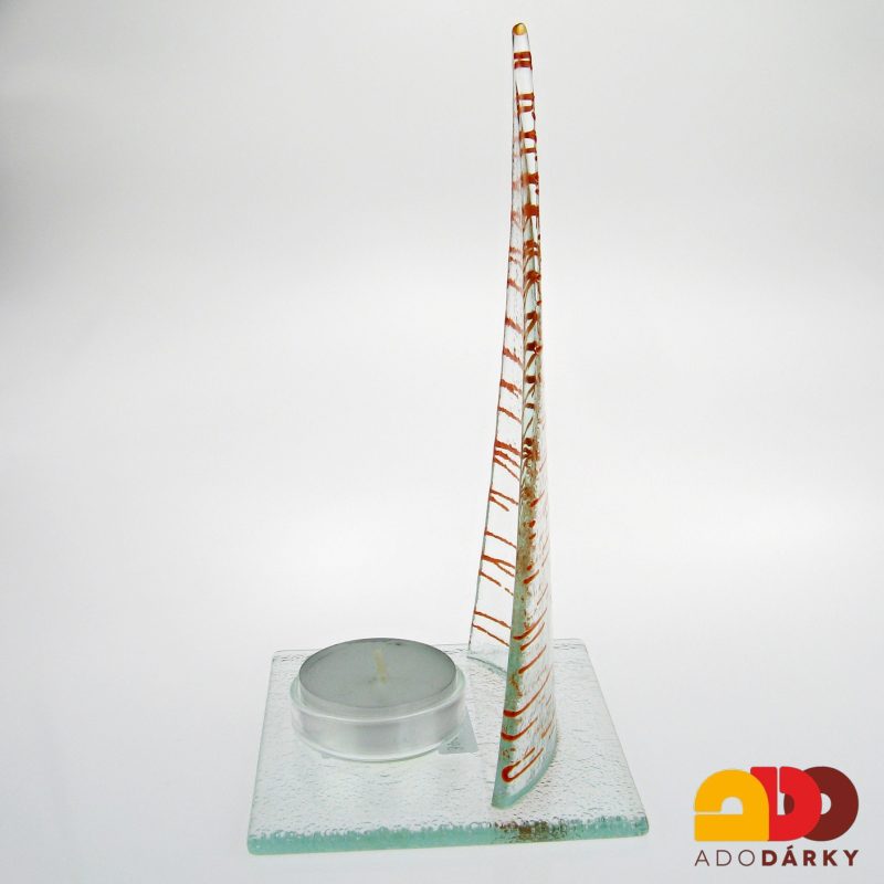 Skleněný svícen stromeček 15,5 cm - var. 4