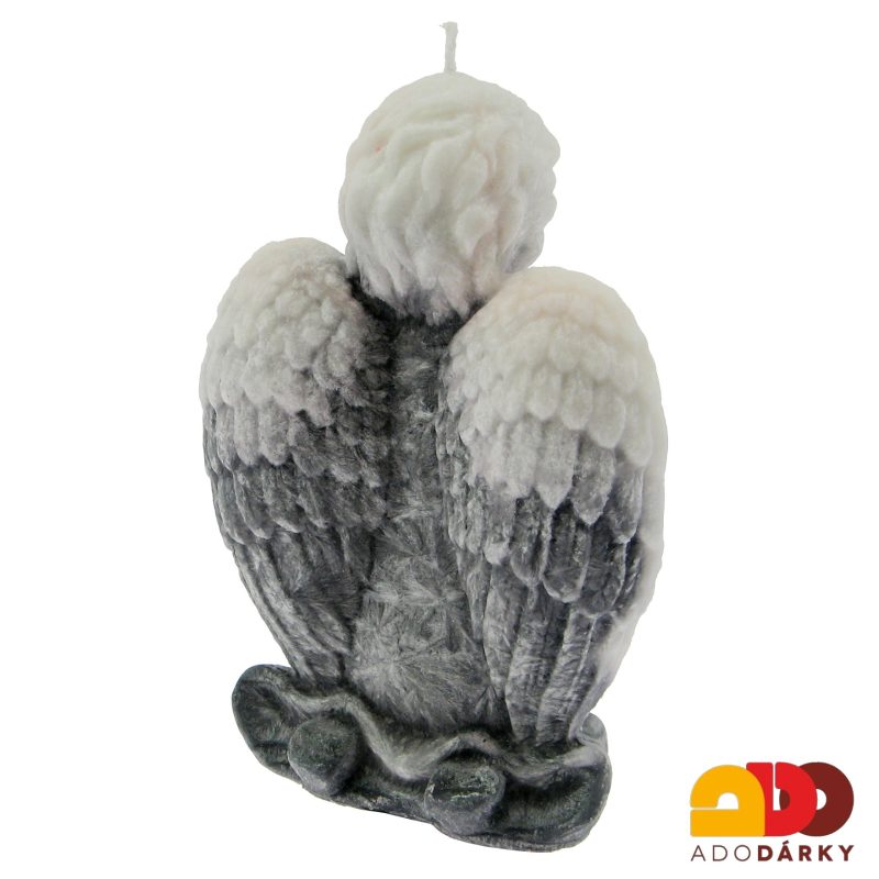 Svíčka klečící anděl černý  15 cm