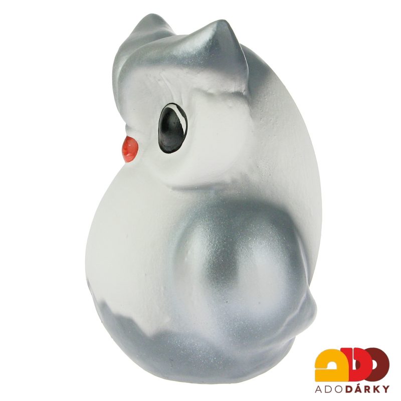 Pokladnička sova šedobílá střední 23 cm