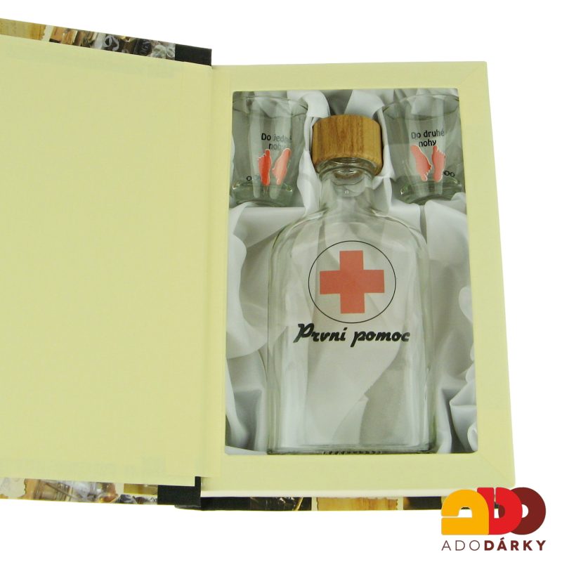 "Domácí lékař - První pomoc" 2 odlivky + láhev v KNIZE  0,2 l