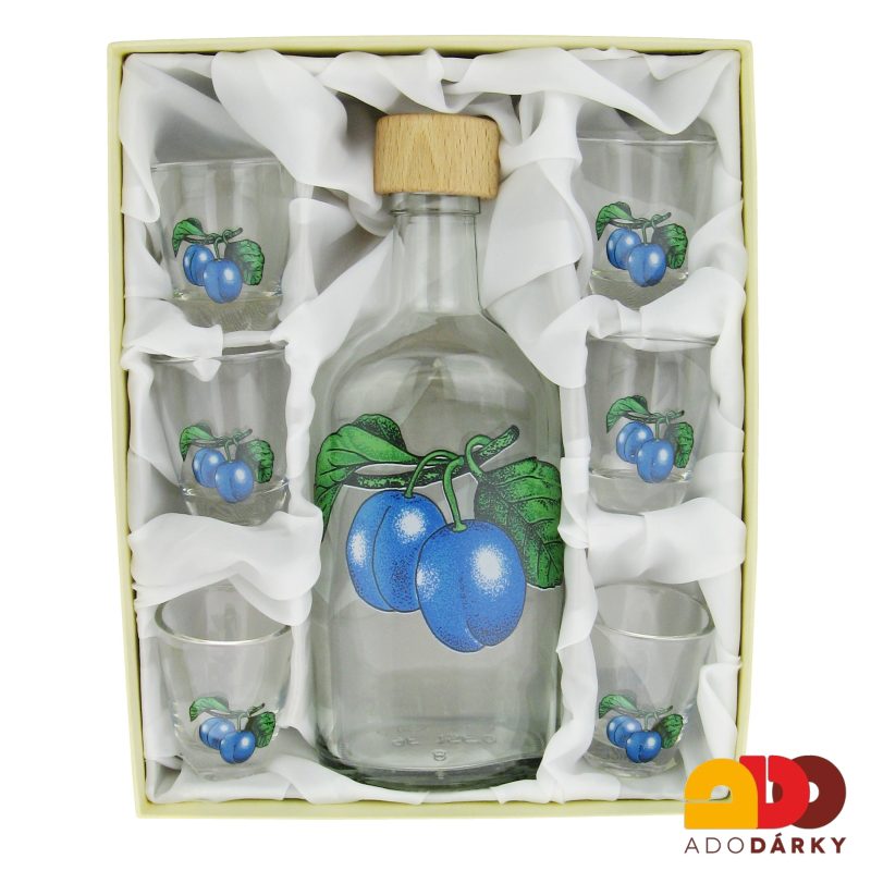 Sada 6 odlivek s láhví "Švestka" 0,35 l