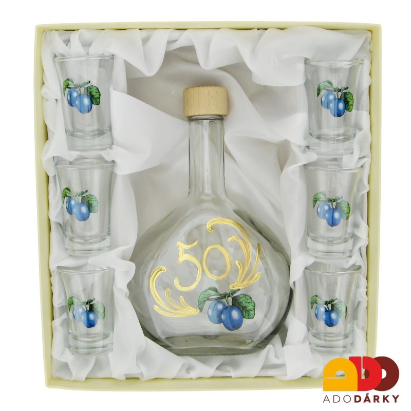 Sada 6 odlivek s láhví "50" 0,5 l