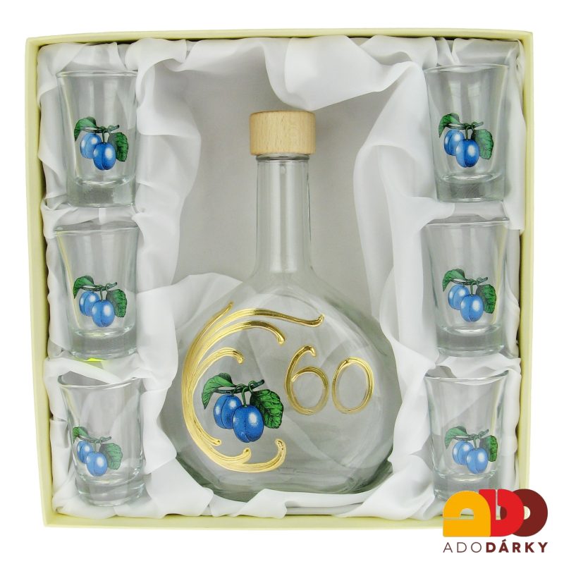 Sada 6 odlivek s láhví "60" 0,5 l