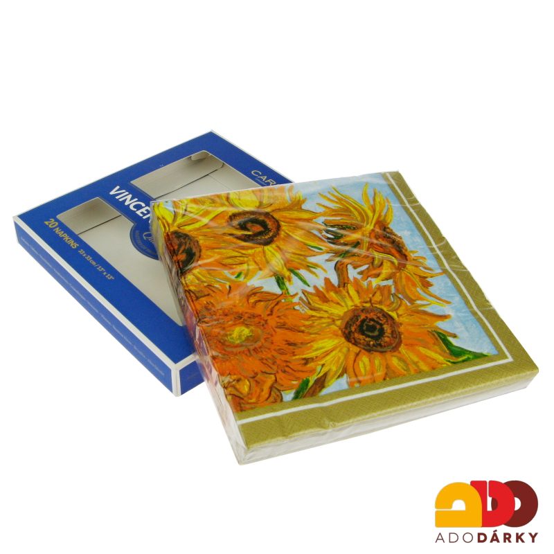 Luxusní ubrousky Vincent van Gogh "Slunečnice" 20 ks