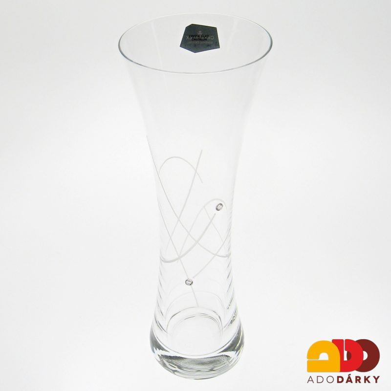 Váza swarovski se dvěma kamínky 19,5 cm