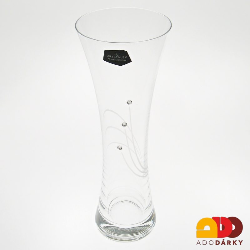 Váza swarovski se třemi kamínky 19,5 cm