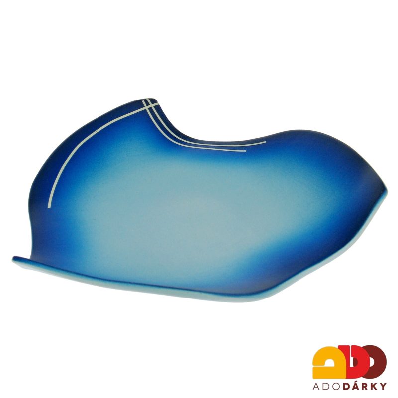 Modrý keramický talířek 26 cm