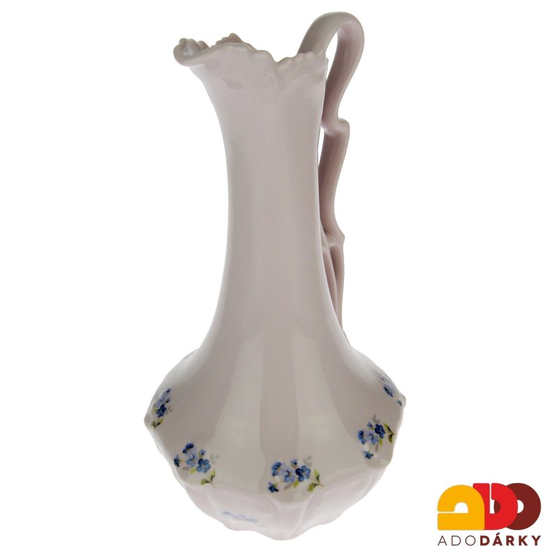 Džbánek růžový porcelán s pomněnkami 26 cm