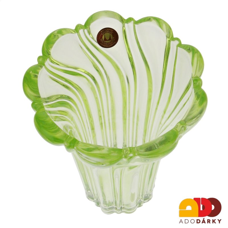 Skleněná váza Tulip zelená 20 cm