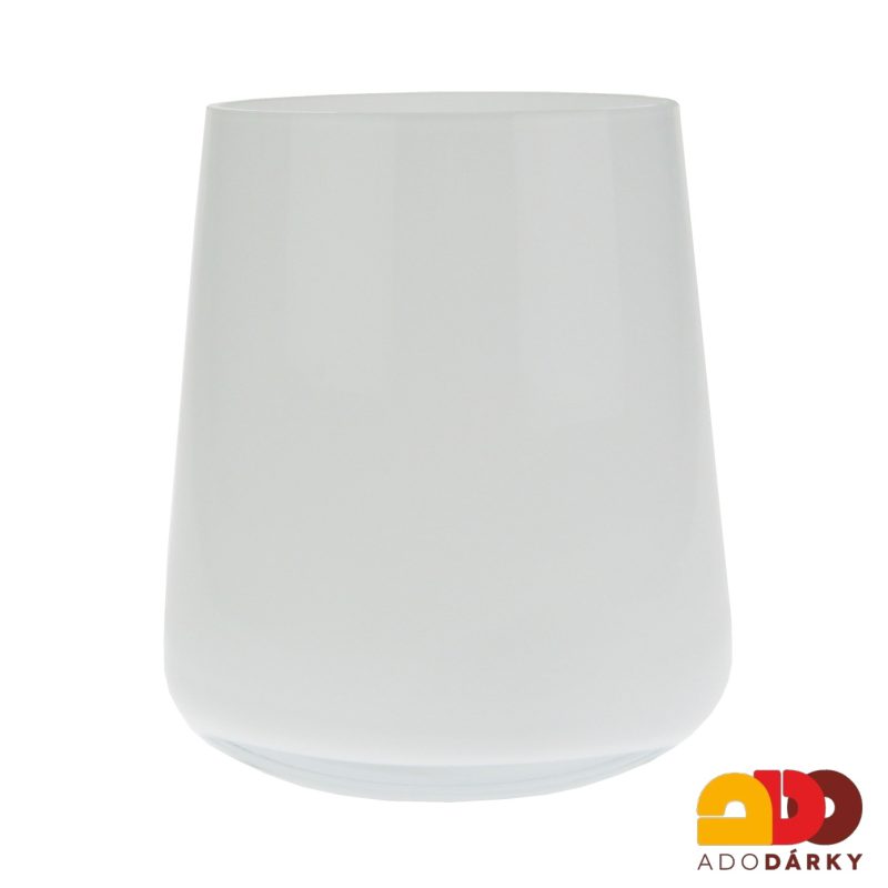 Bílá váza kónická 15,5 cm