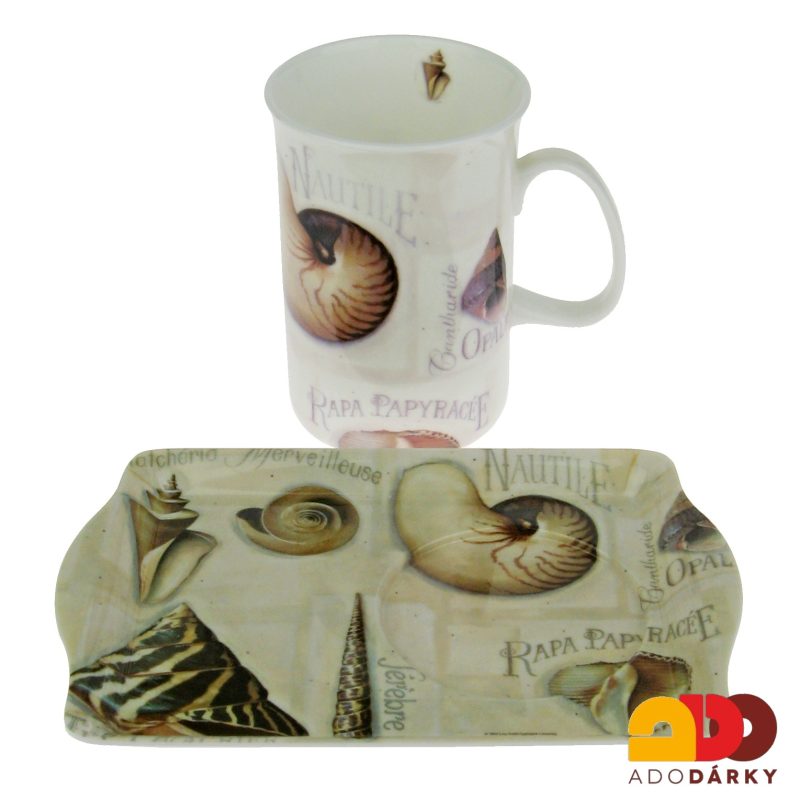 Hrnek s táckem Mušle 0,3l