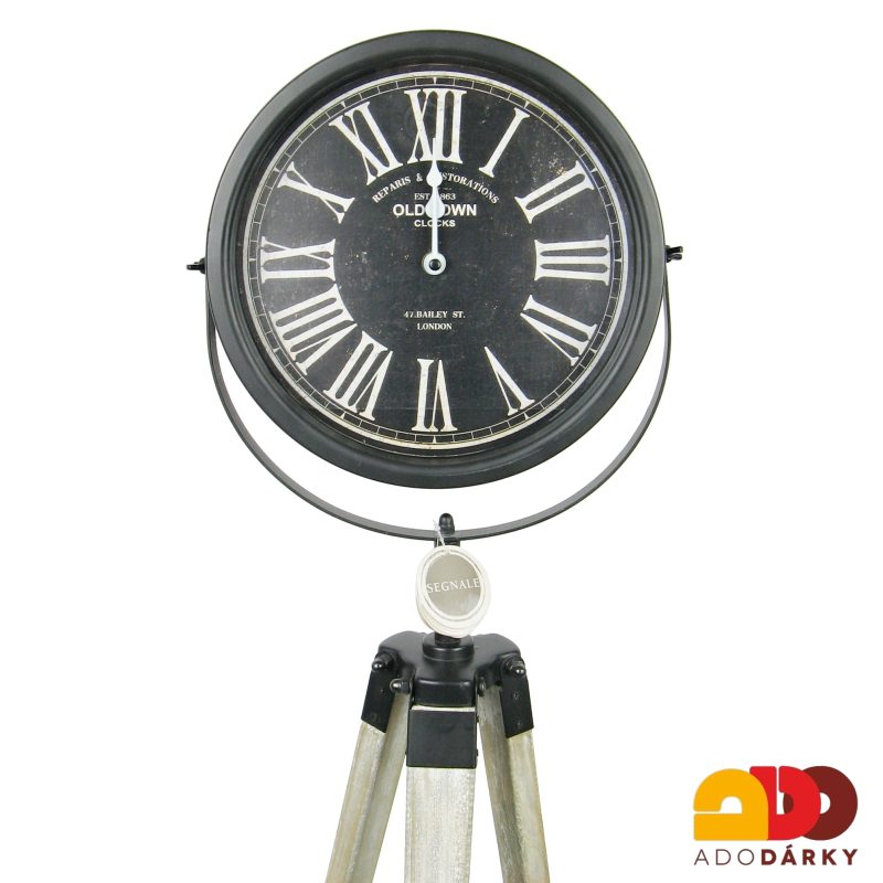 Hodiny kovové na trojnožce 113 cm