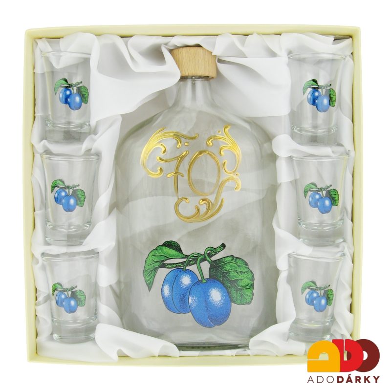 Sada 6 odlivek s láhví "70" 1 l