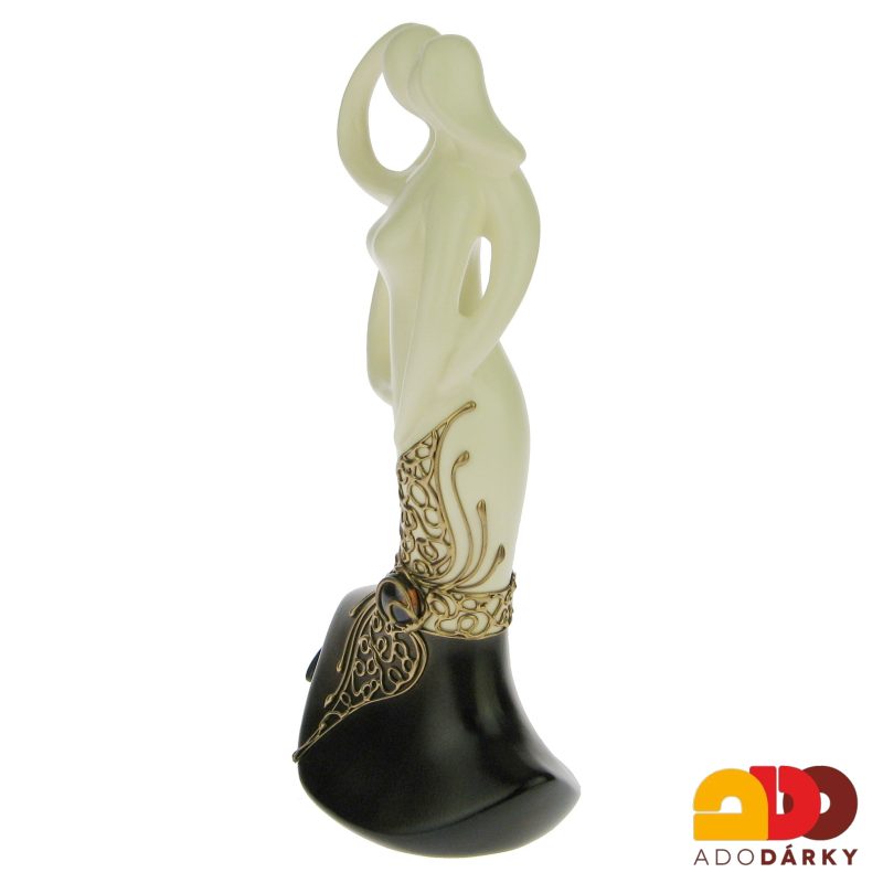 Soška tančících milenců zdobená ornamenty 28 cm