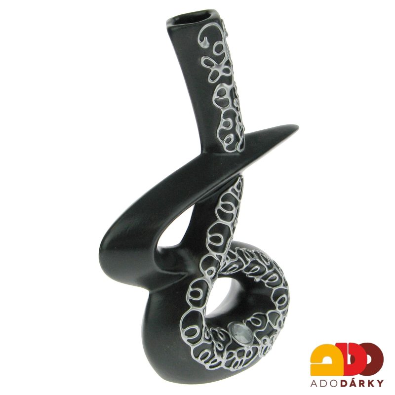 Keramická váza zdobená ornamenty 24 cm