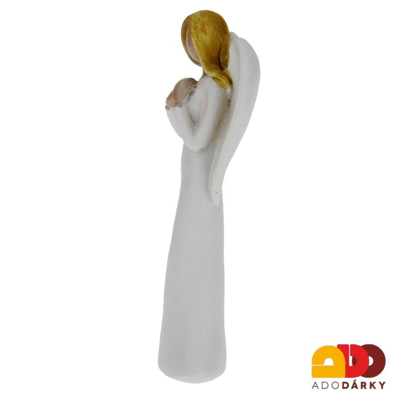 Anděl hladký bílý modlící se 10 cm