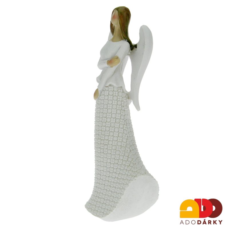 Tančící anděl ve vzorovaných šatech 19 cm