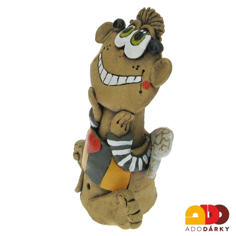 Keramický zvonek čmelák se srdcem 17 cm