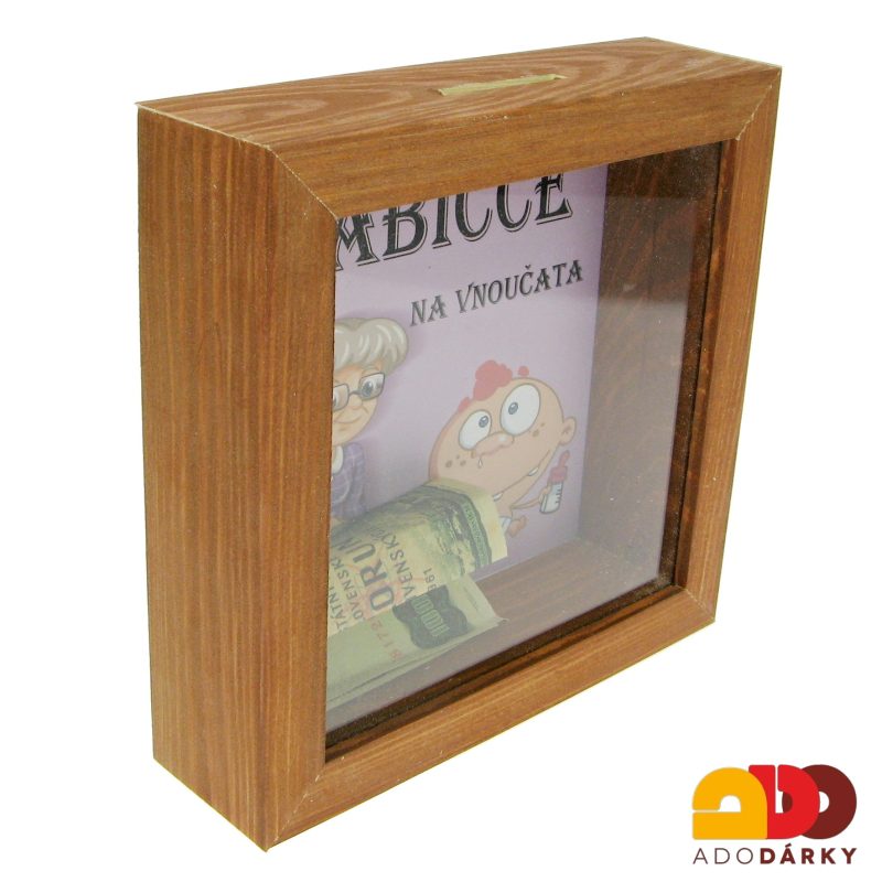 Dřevěná pokladnička Babičce na vnoučata