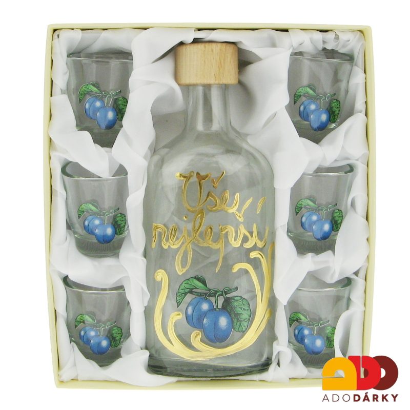 Sada 6 odlivek s láhví "Vše nejlepší" 0,35 l