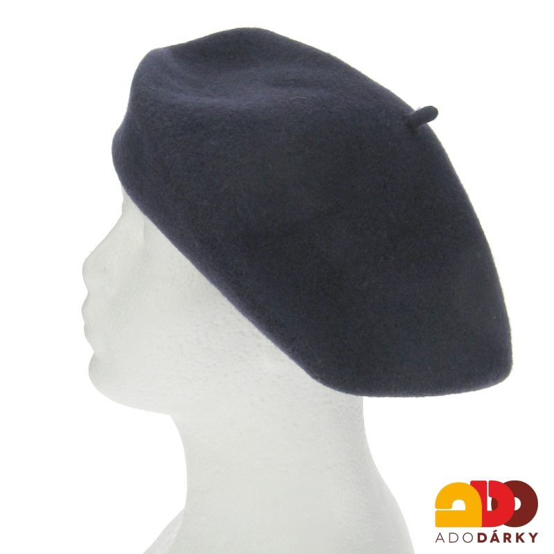 Vlněný baret modrý